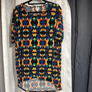 LuLaRoe Blue and Orange Graphic Tunic